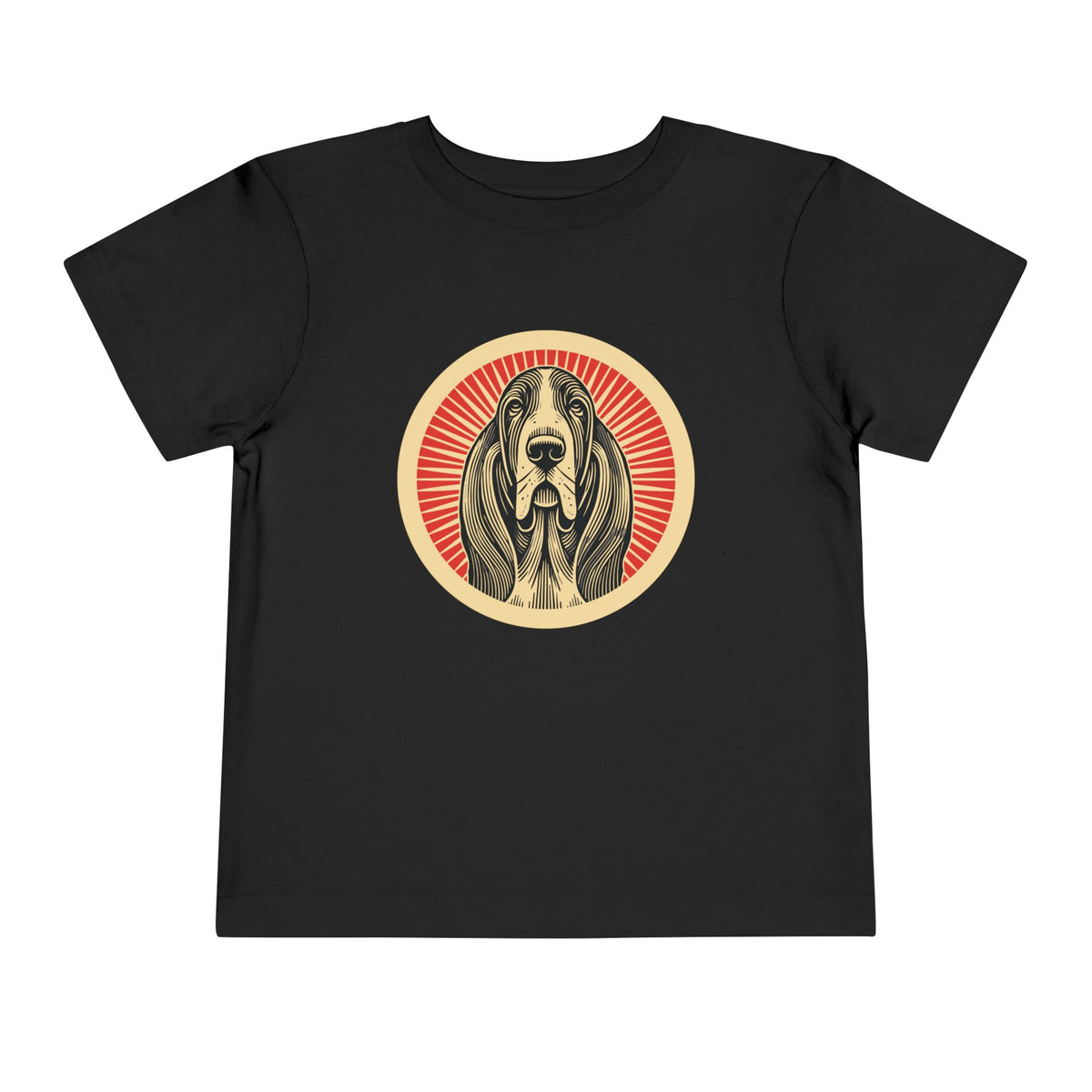 Basset Hound Toddler Tee — Black