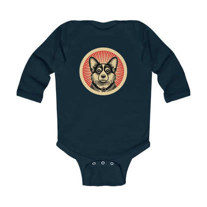Corgipoo Long Sleeve Bodysuit for Infants