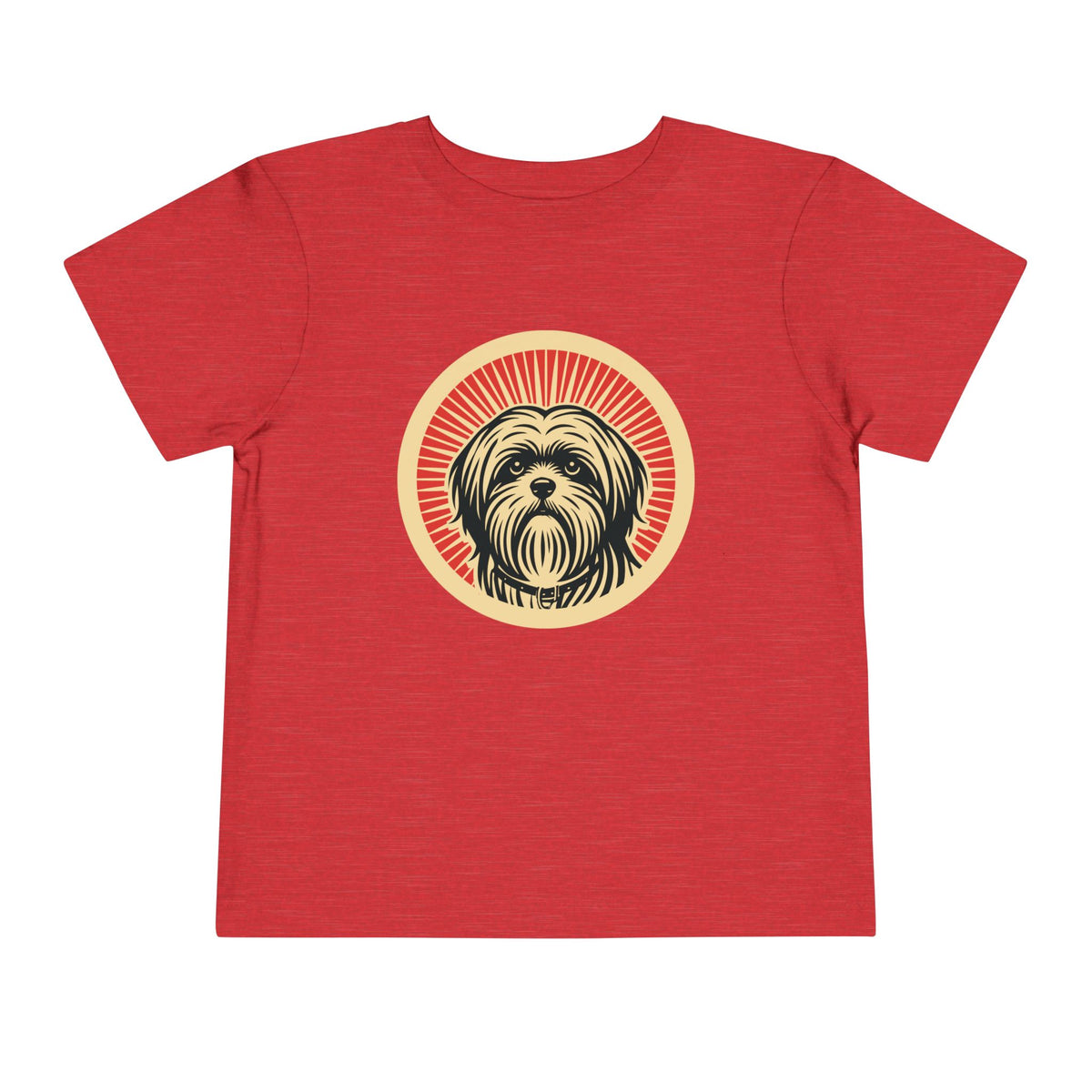 Lhasa Apso Toddler Tee — Heather Red