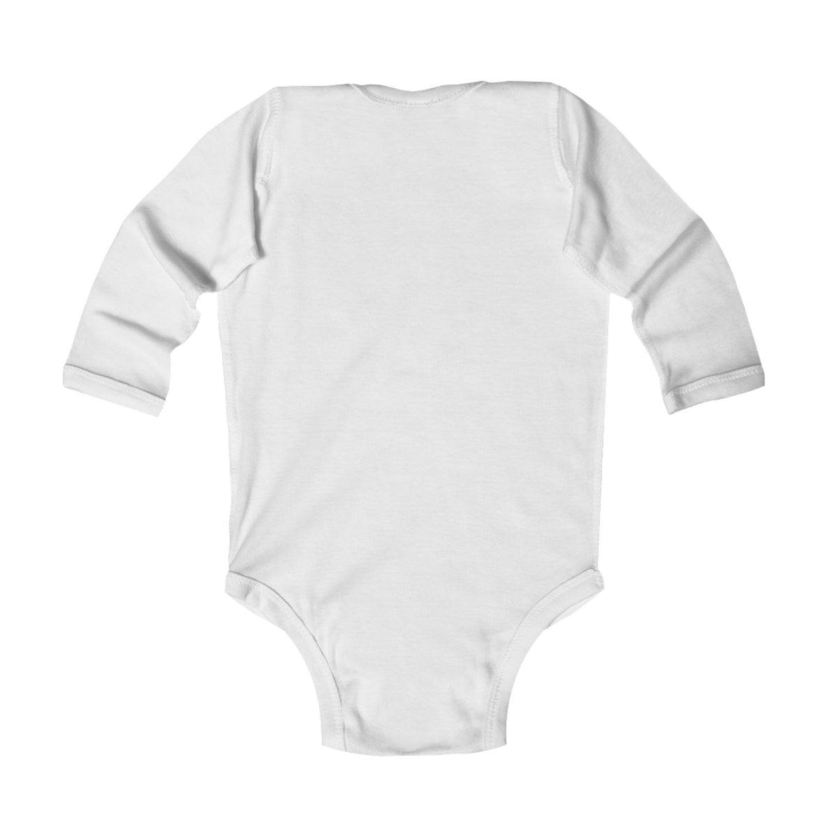 Jack Russell Terrier badge art in a ring of red rays on a long-sleeved baby bodysuit