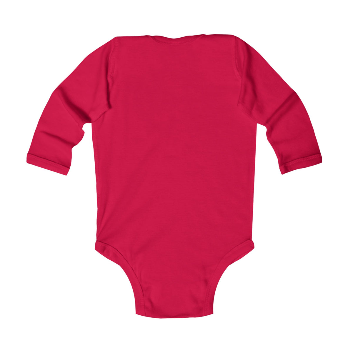Jack Russell Terrier badge art in a ring of red rays on a long-sleeved baby bodysuit