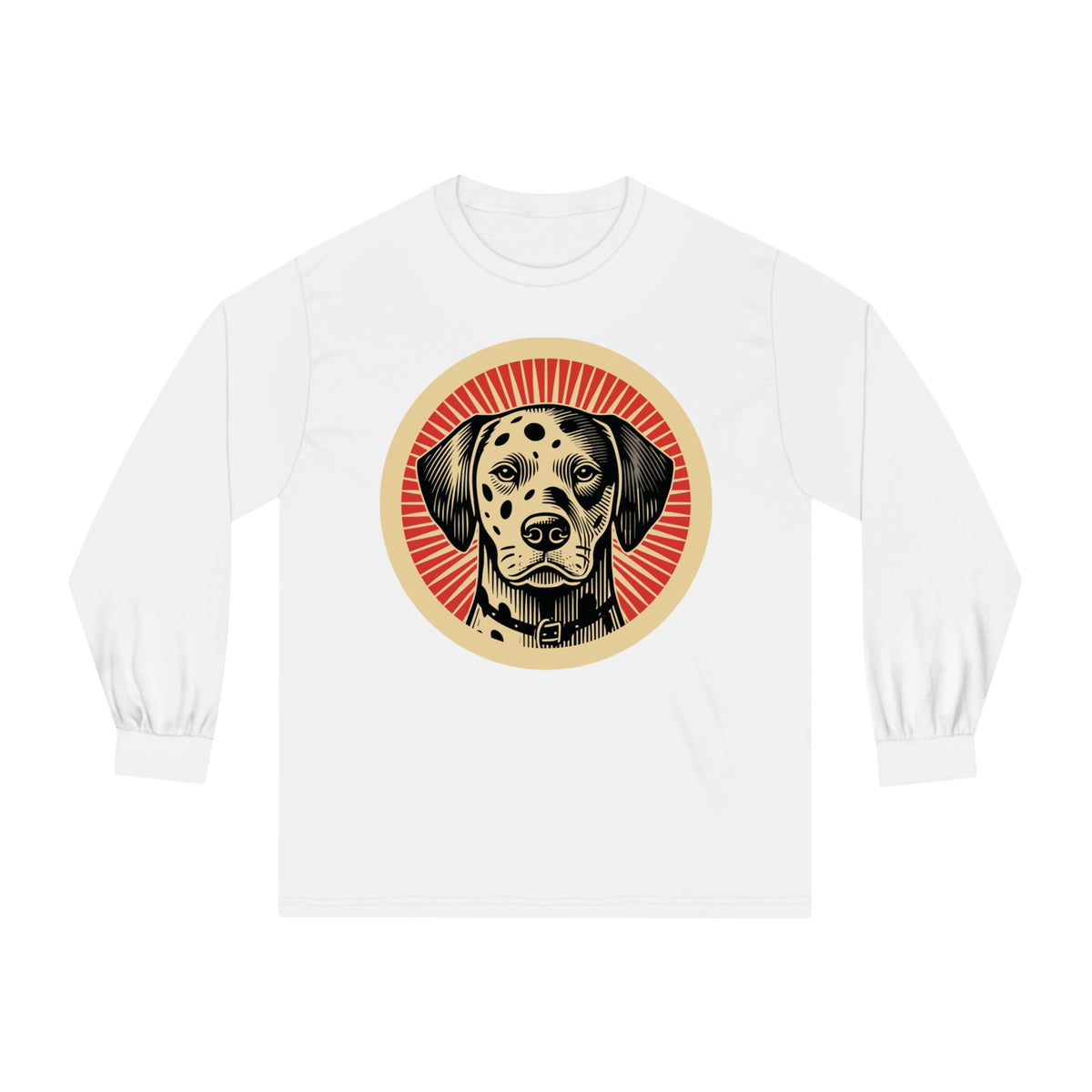Dalmatian Long Sleeve Tee — White