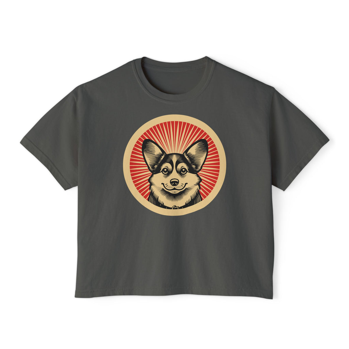 Pembroke Welsh Corgi Boxy Tee — Pepper
