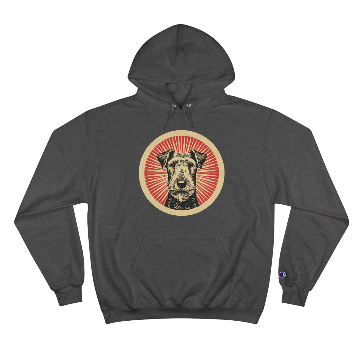 Airedale Terrier Champion Hoodie — Charcoal Heather