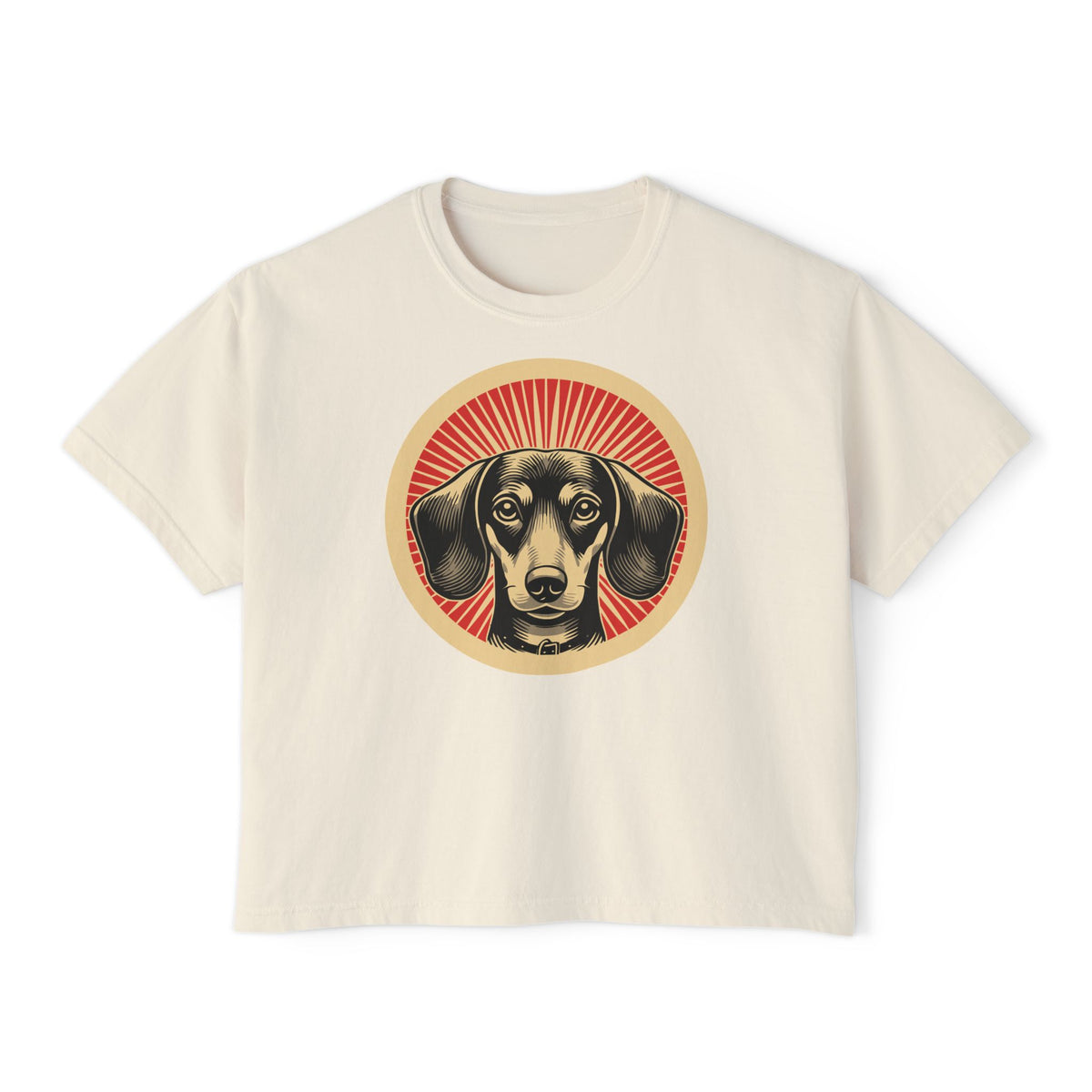 Dachshund Boxy Tee — Ivory