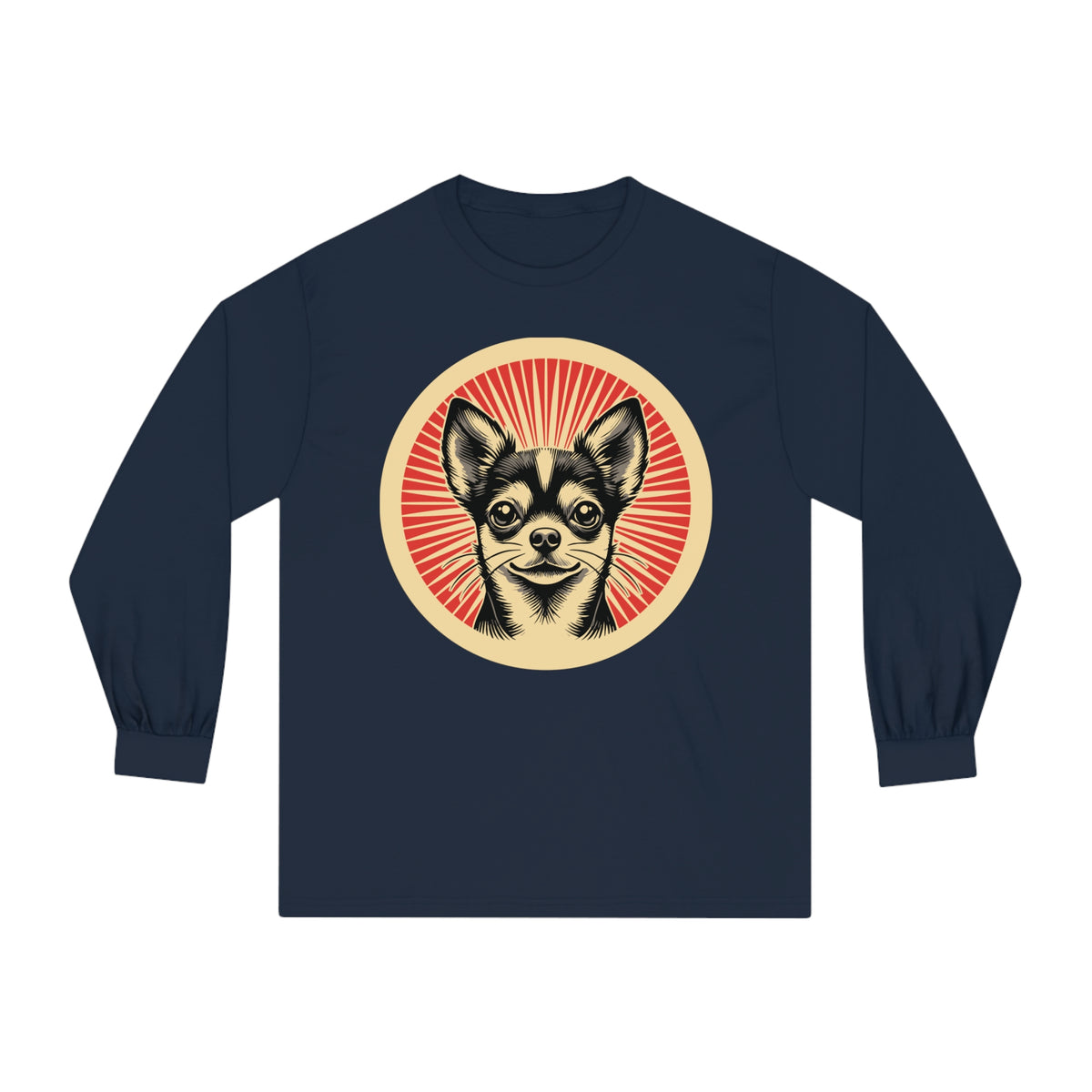 Chihuahua Long Sleeve Tee — Navy
