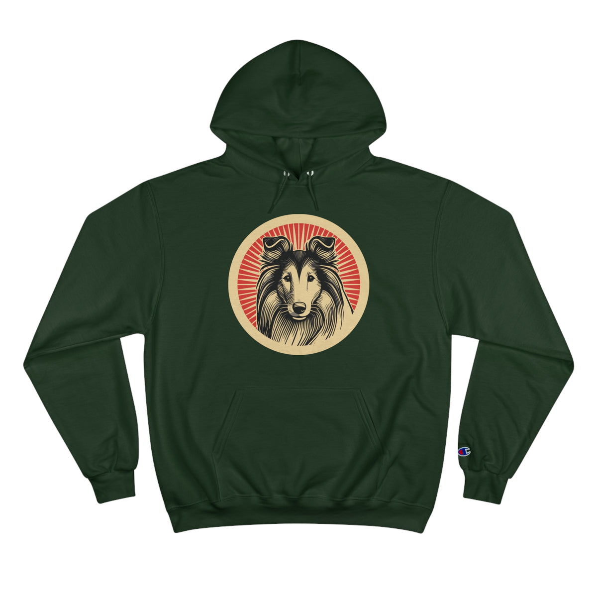 Collie Champion Hoodie — Dark Green