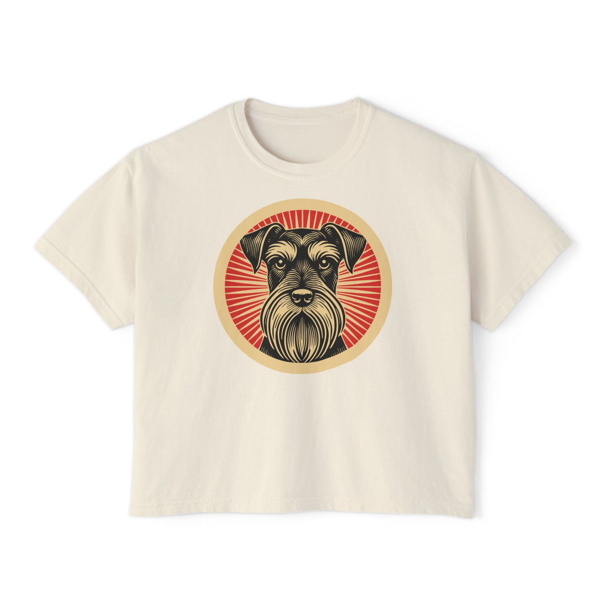 Standard Schnauzer Boxy Tee — Ivory