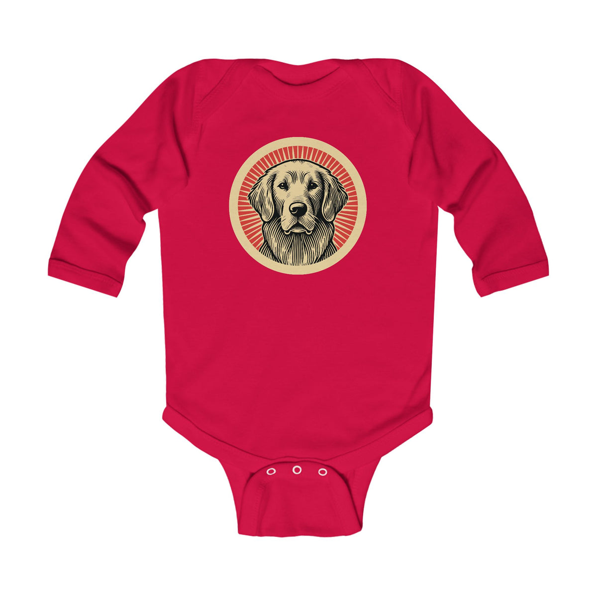 Golden Retriever Sleeved Bodysuit — Red