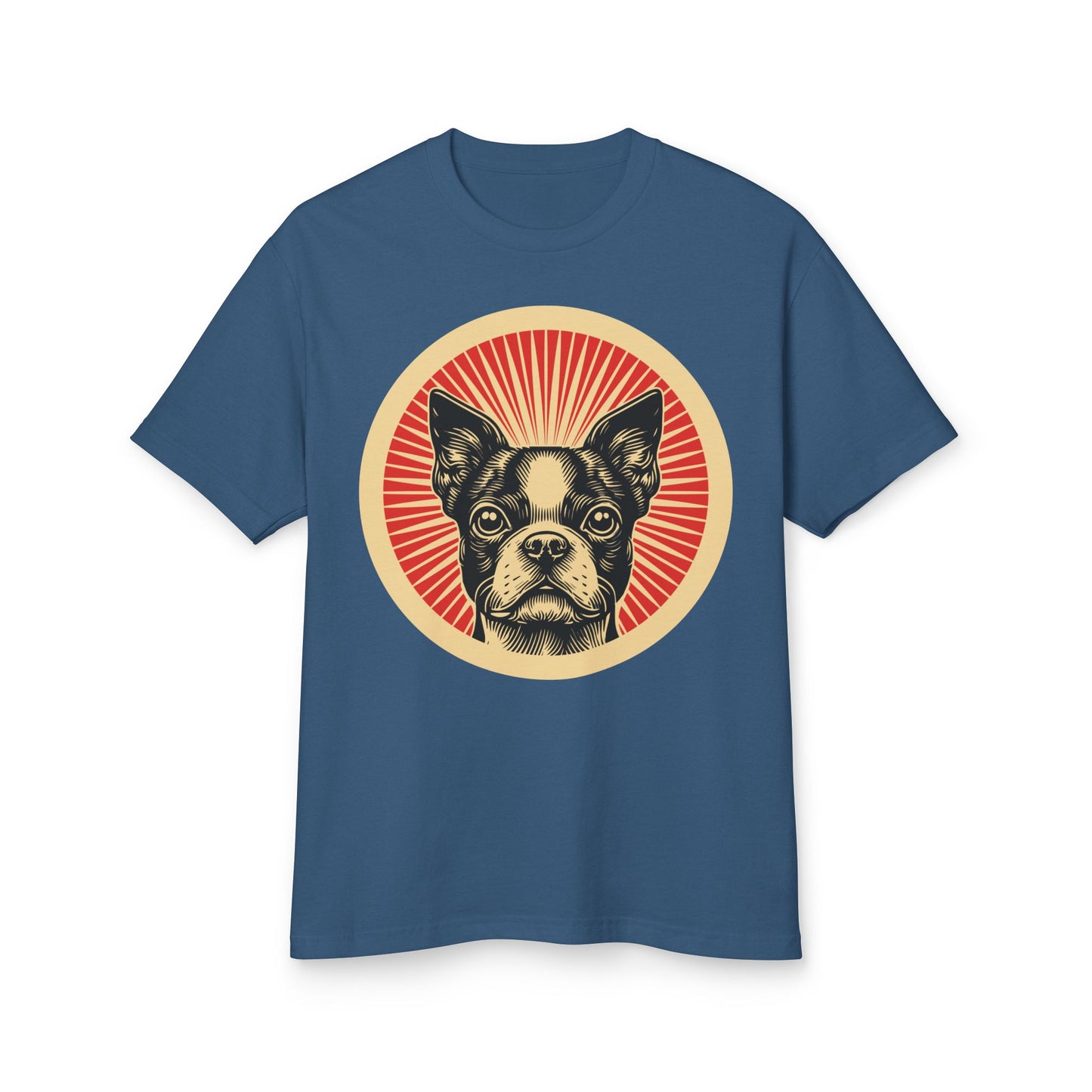 Boston Terrier Heavyweight Cotton T-Shirt for Adults