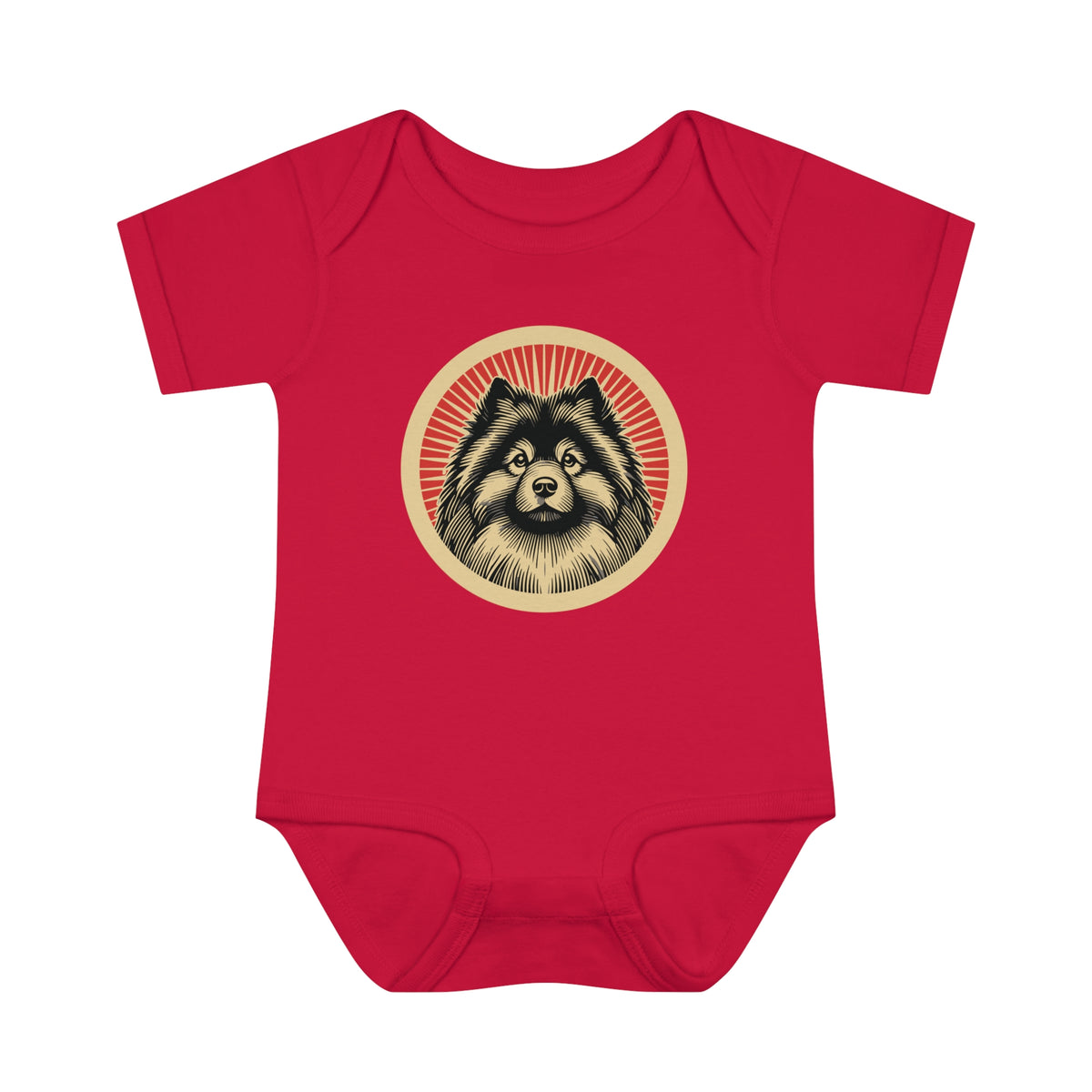 Keeshond Baby Bodysuit — Red