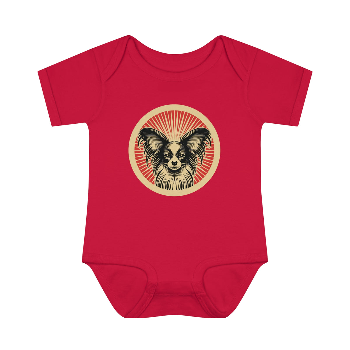 Papillon Baby Bodysuit — Red