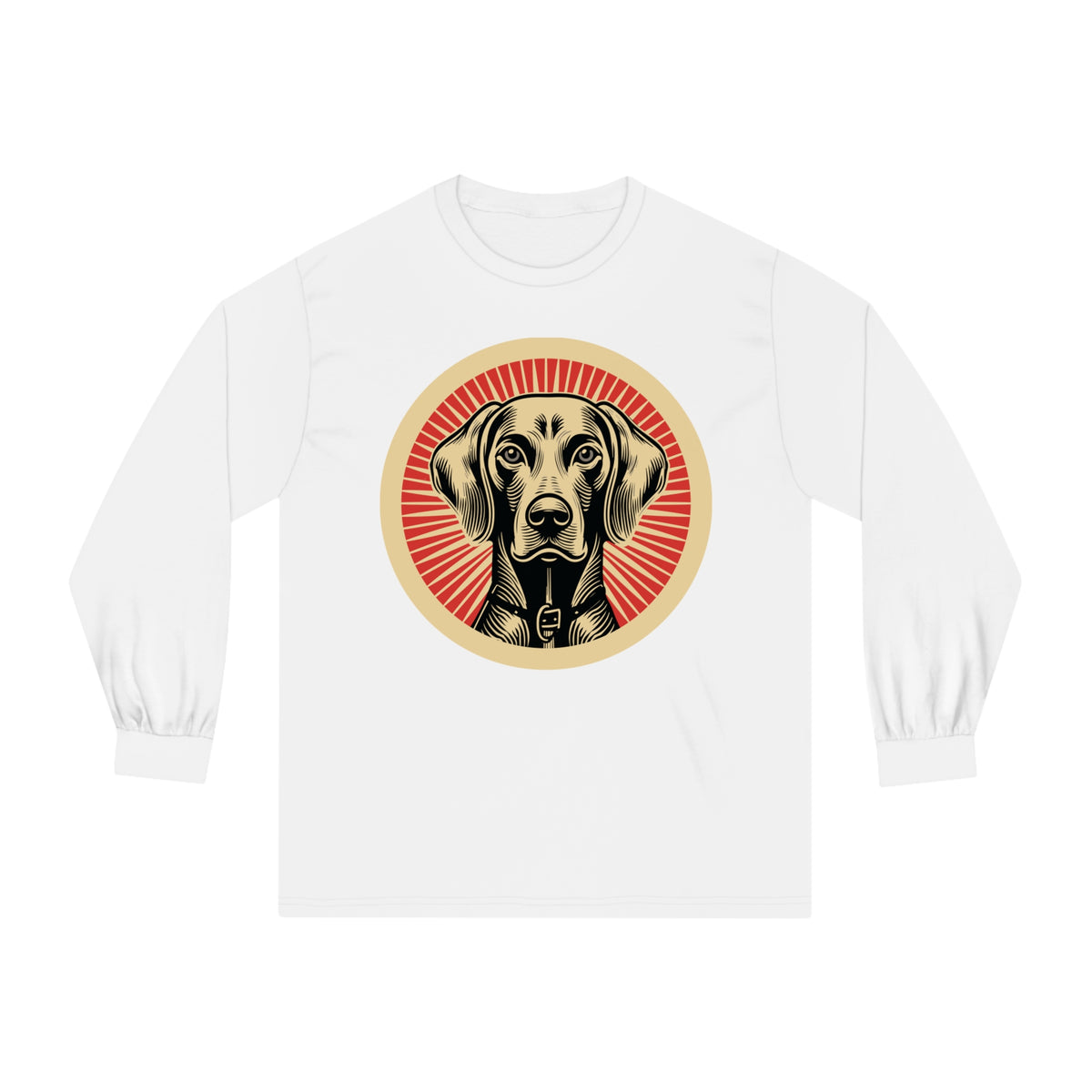 Weimaraner Long Sleeve Tee — White