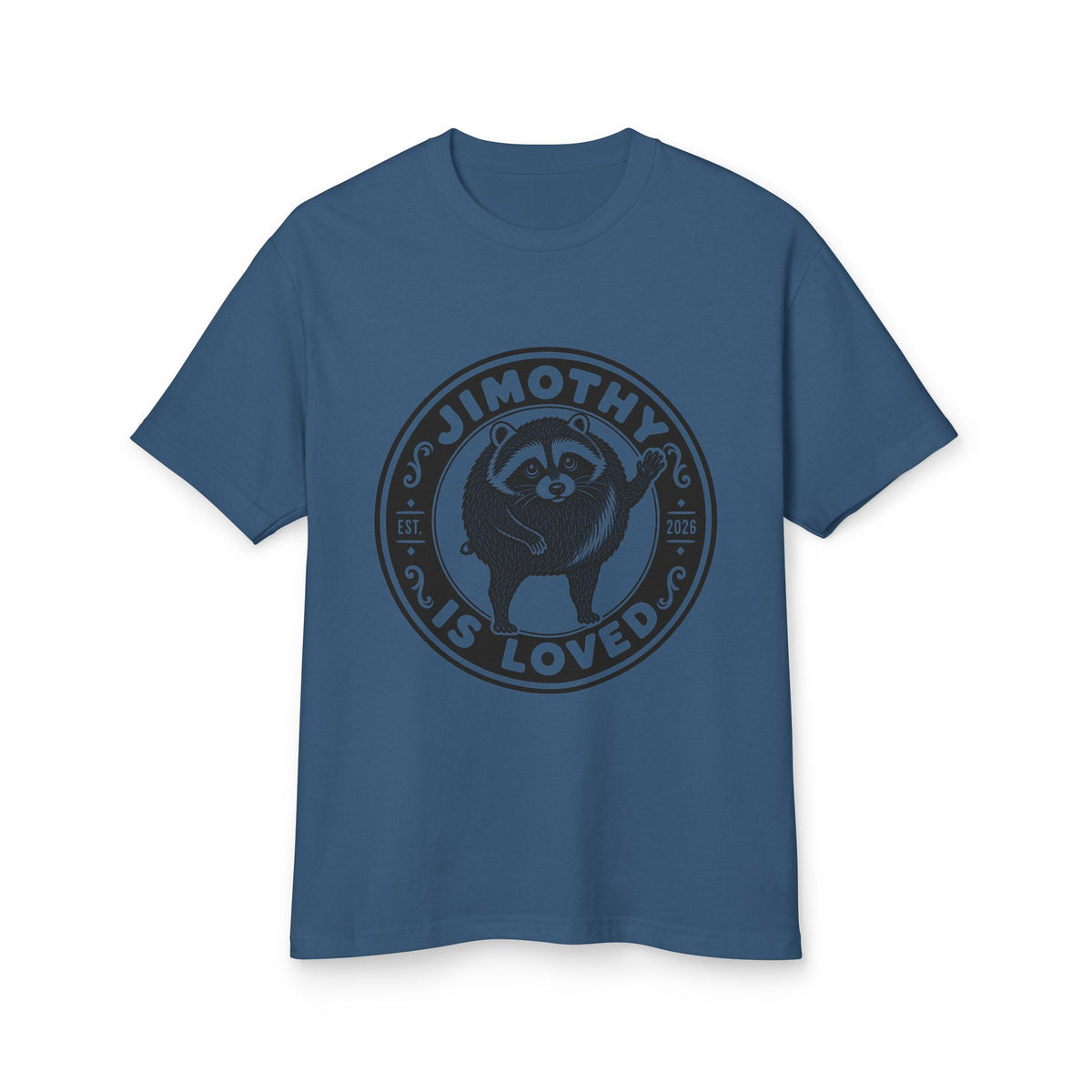 Jimothy the Round Raccoon Heavyweight Tee — Faded Navy