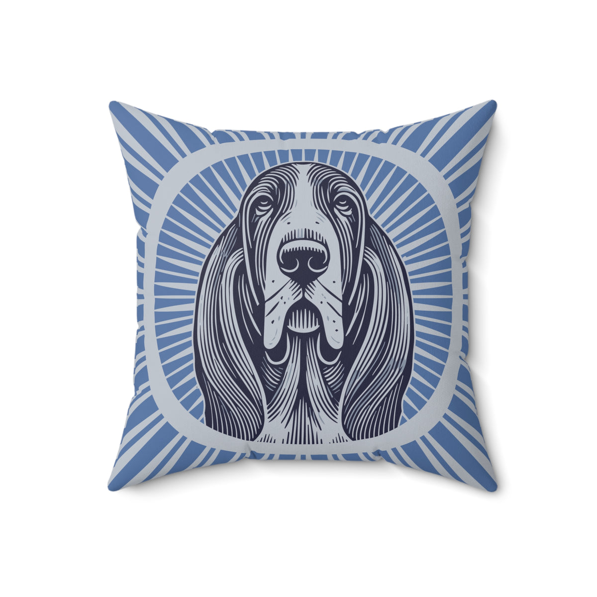 Basset Hound Pillow — 18" × 18"