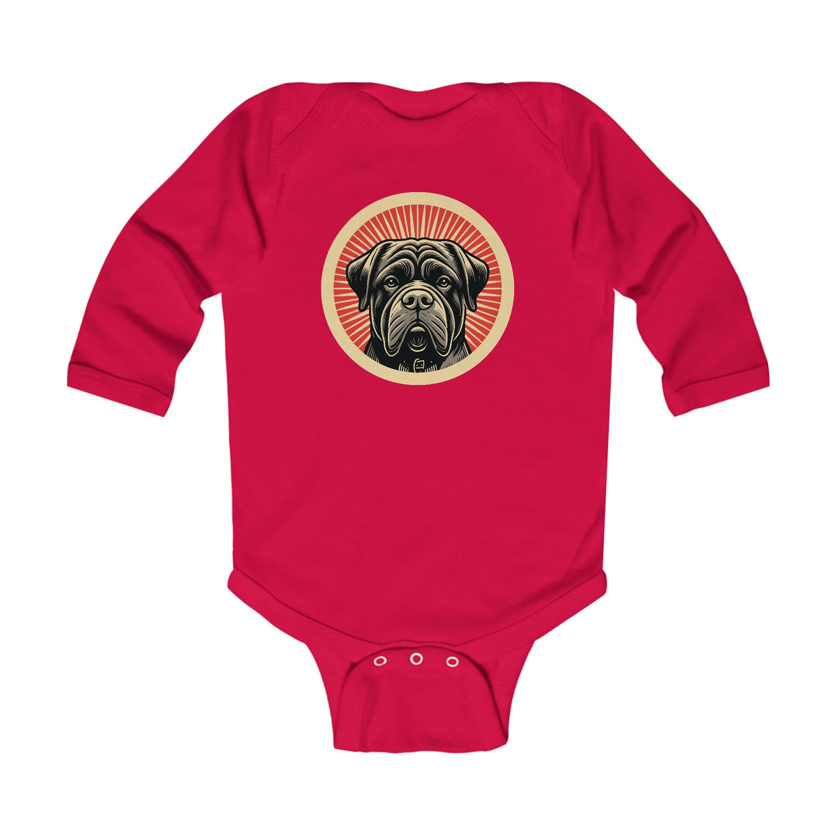 Bullmastiff Sleeved Bodysuit — Red