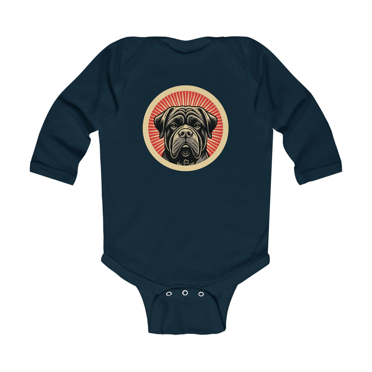 Bullmastiff Sleeved Bodysuit — Navy