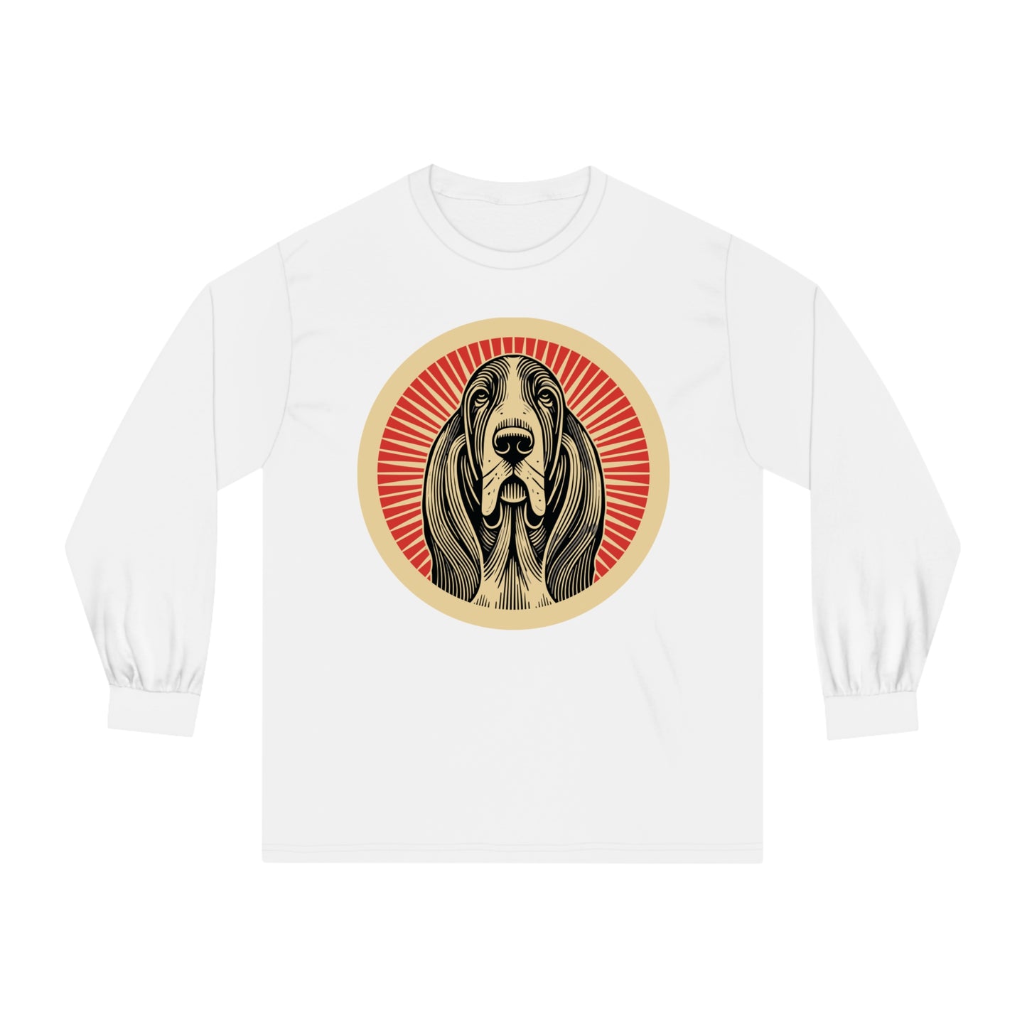Basset Hound Long Sleeve Tee for Adults