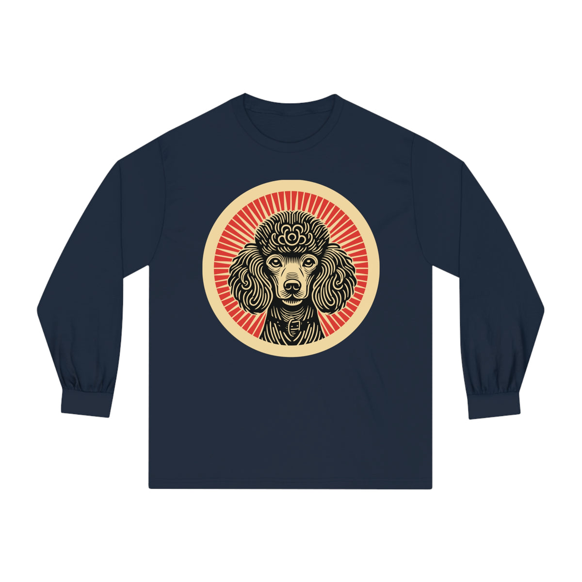 Poodle Long Sleeve Tee — Navy