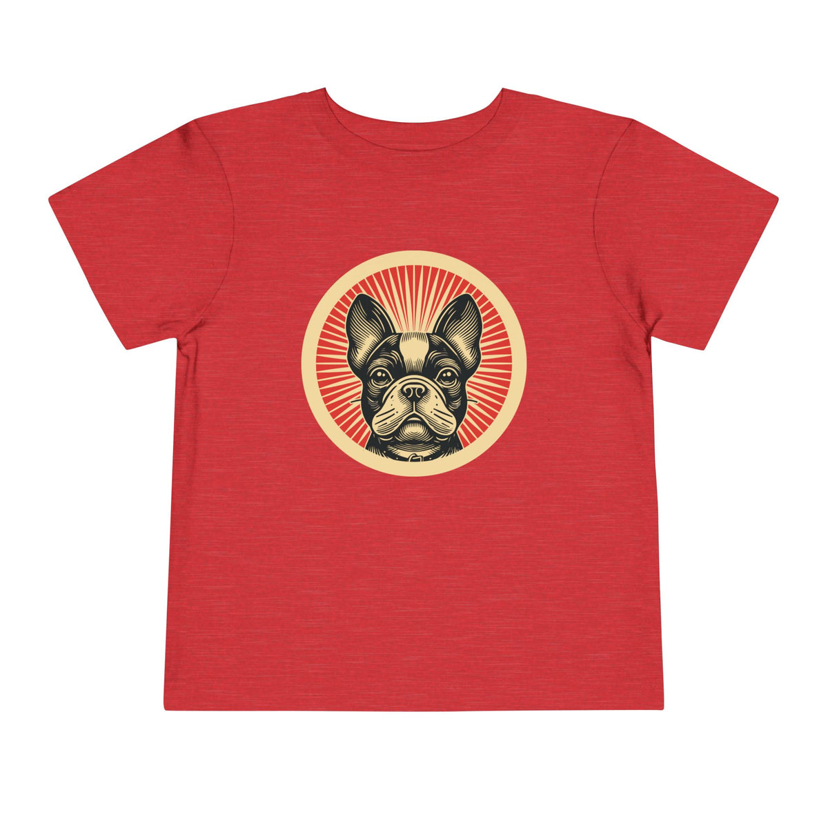 French Bulldog Toddler Tee — Heather Red
