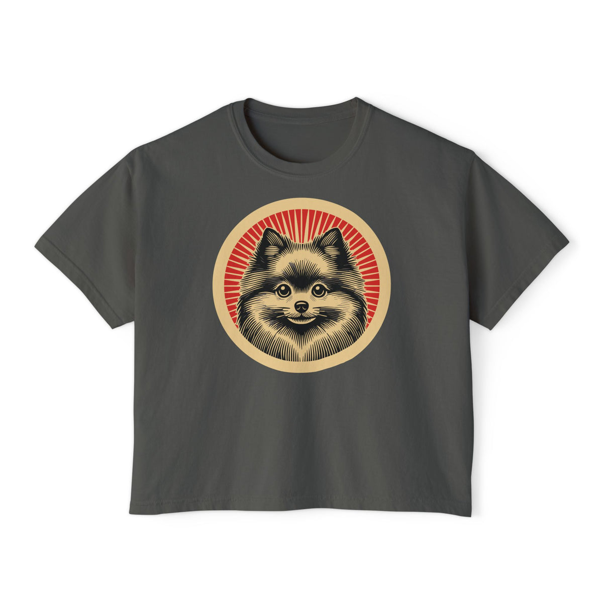 Pomeranian Boxy Tee — Pepper
