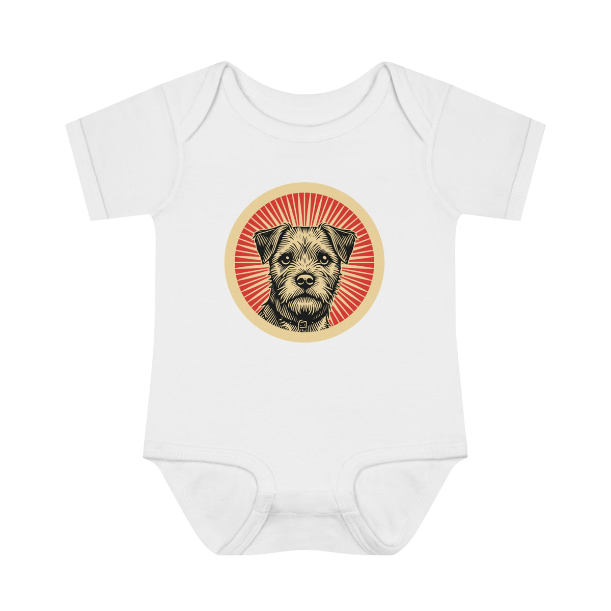 Border Terrier Baby Bodysuit — White