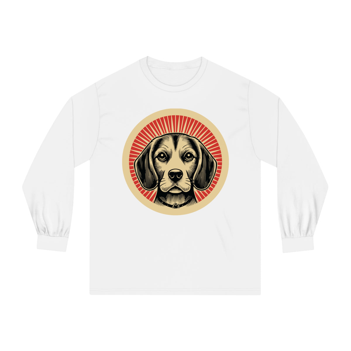 Beagle Long Sleeve Tee — White