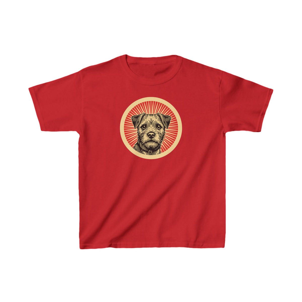 Border Terrier Kids Tee — Red