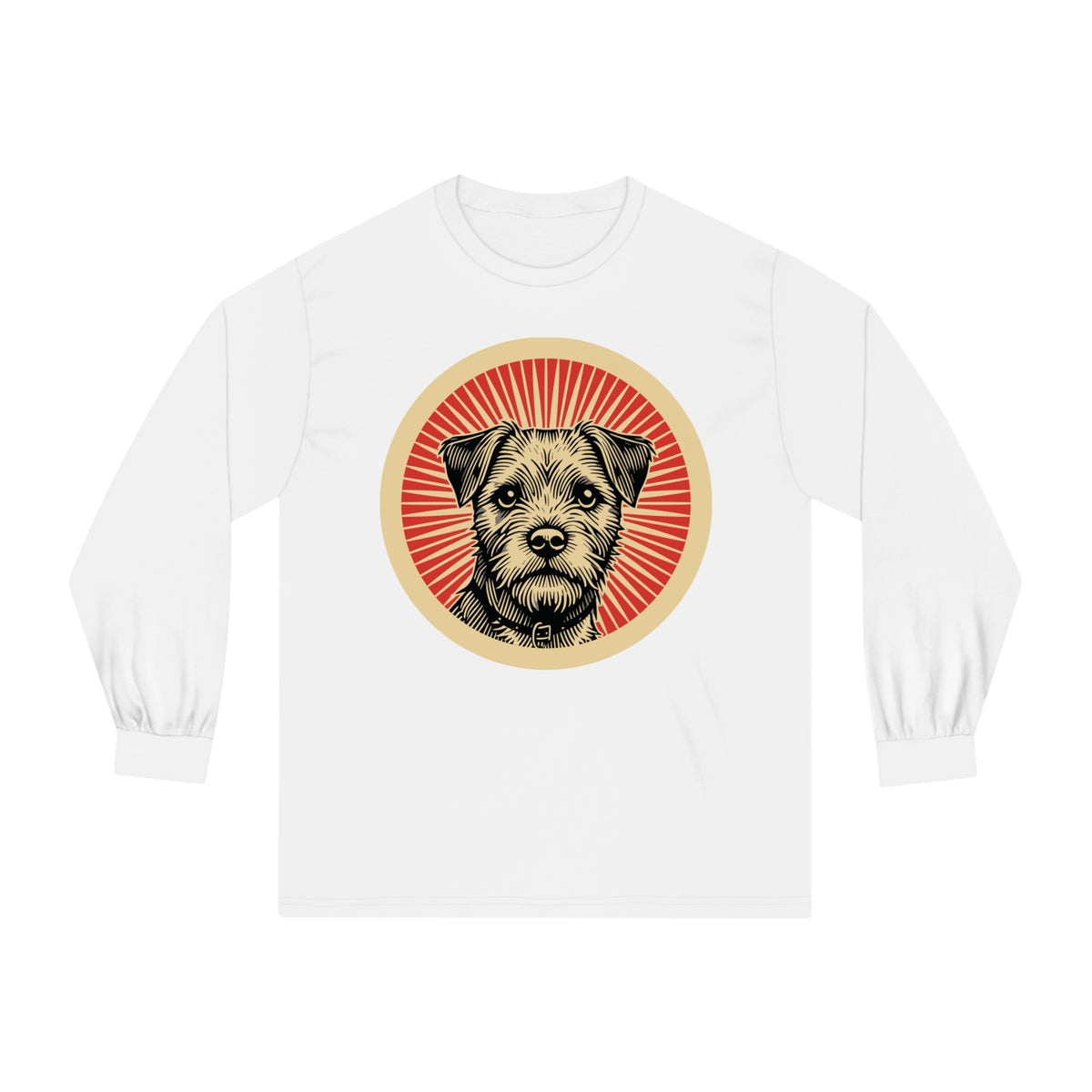 Border Terrier Long Sleeve Tee — White
