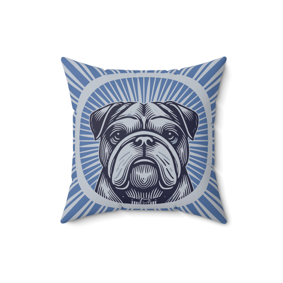 Bulldog Pillow — 16" × 16"