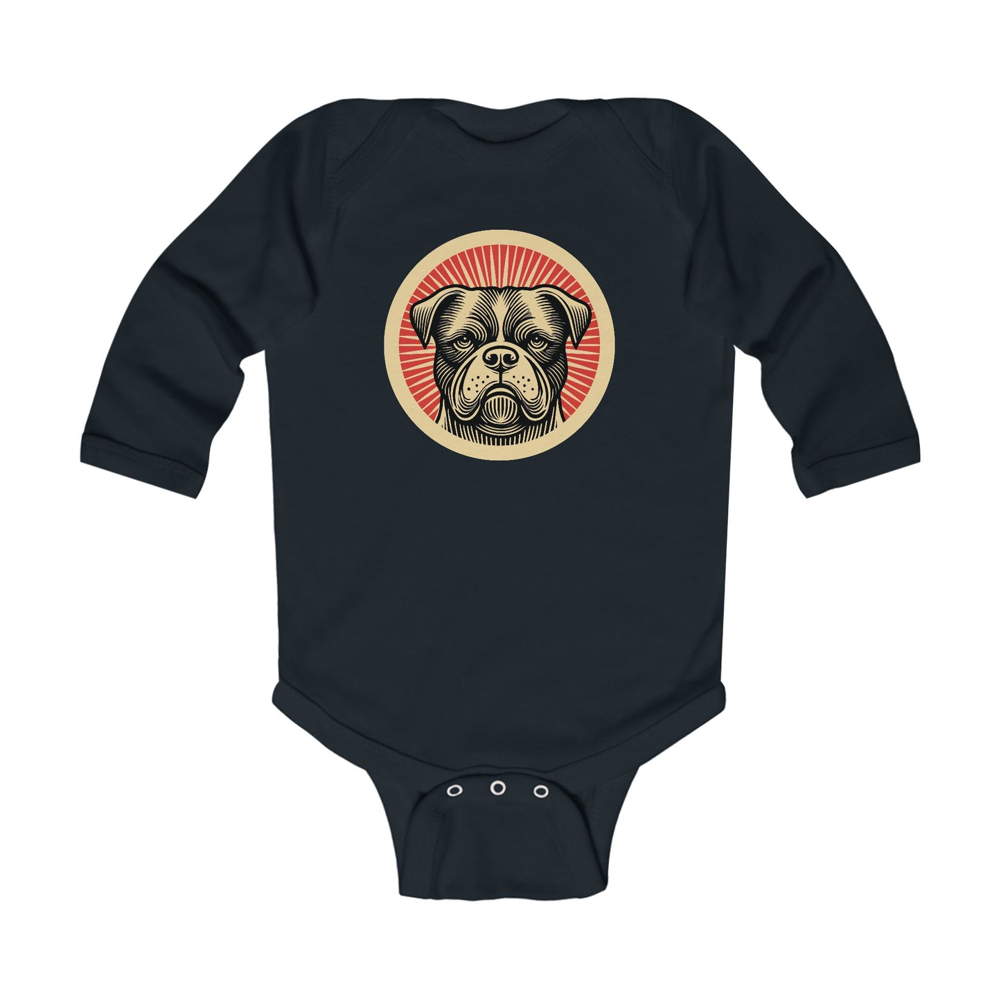 American Bulldog Long Sleeve Bodysuit for Infants
