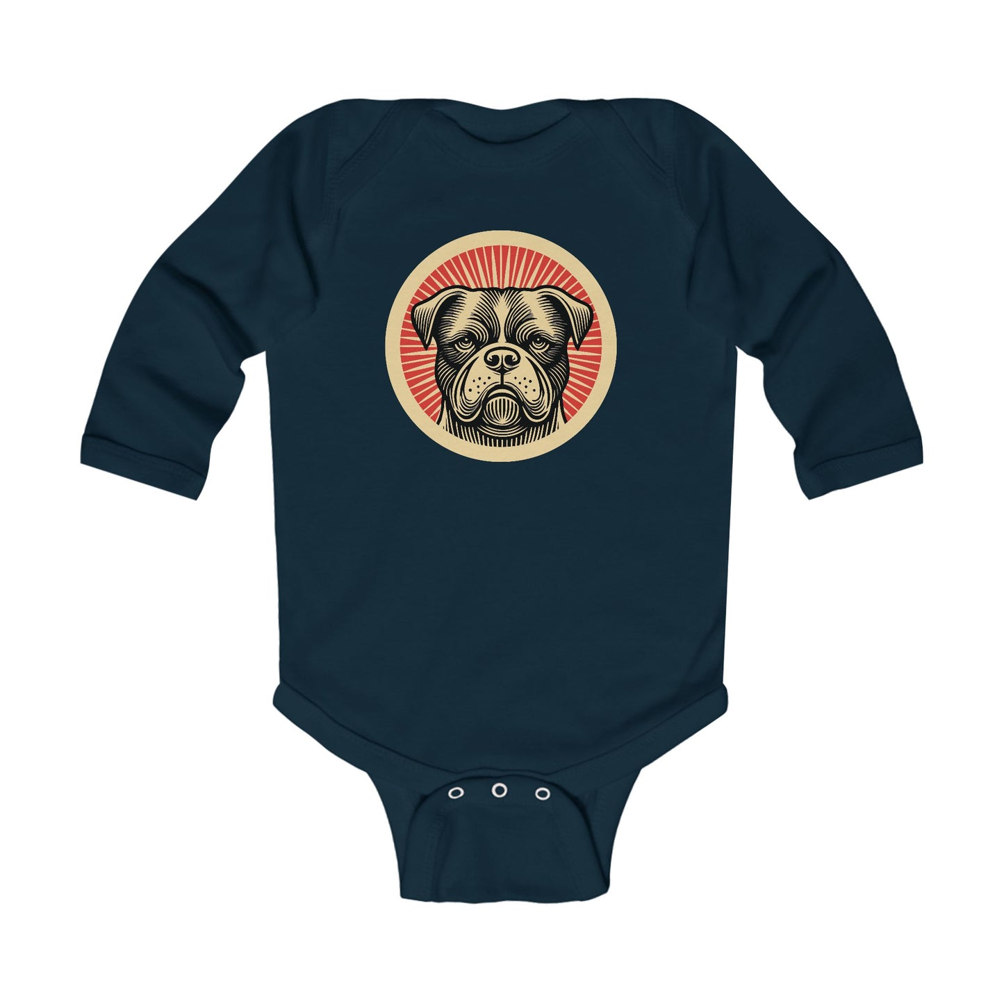 American Bulldog Long Sleeve Bodysuit for Infants