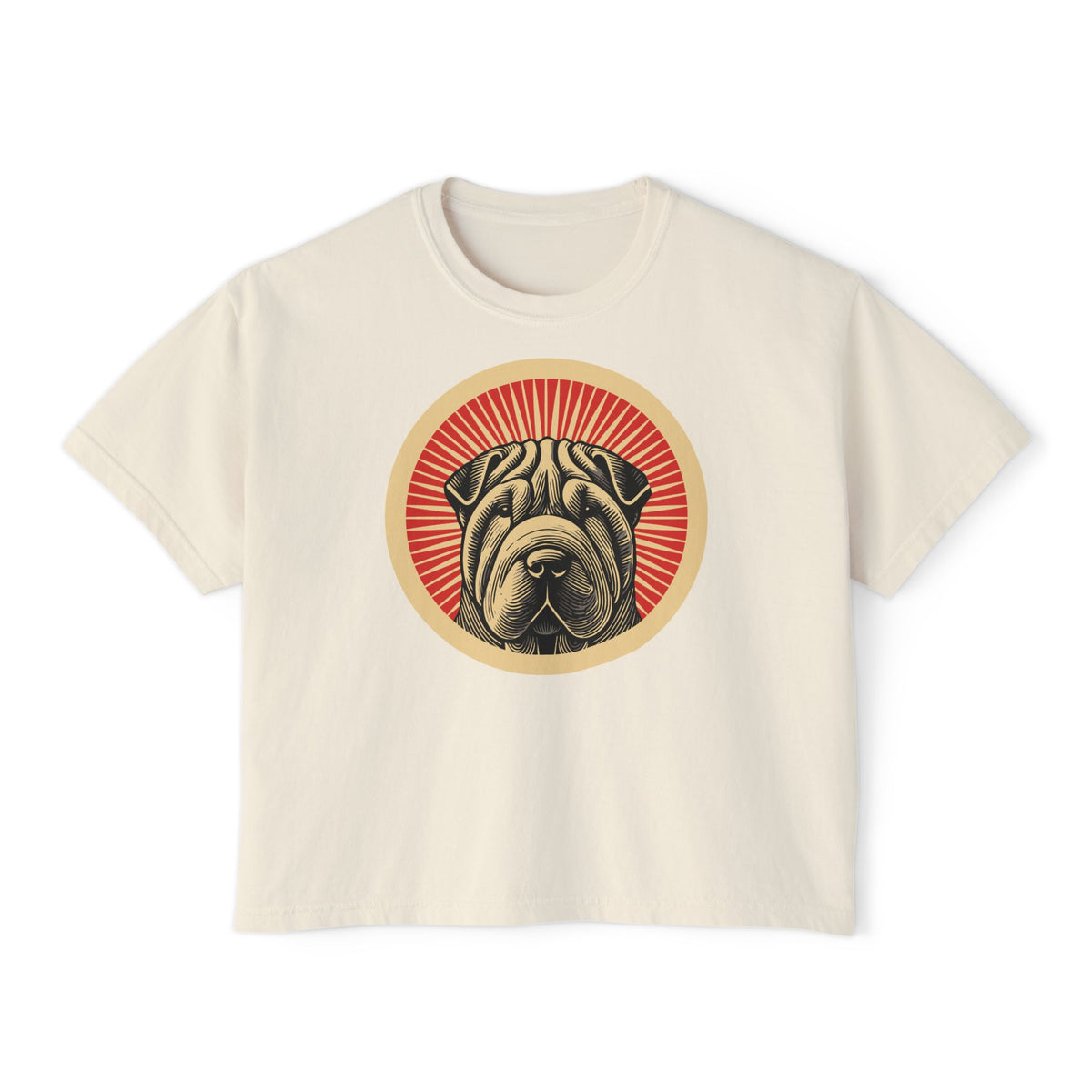 Chinese Shar-Pei Boxy Tee — Ivory