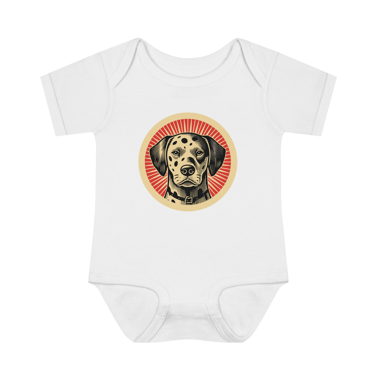 Dalmatian Baby Bodysuit — White