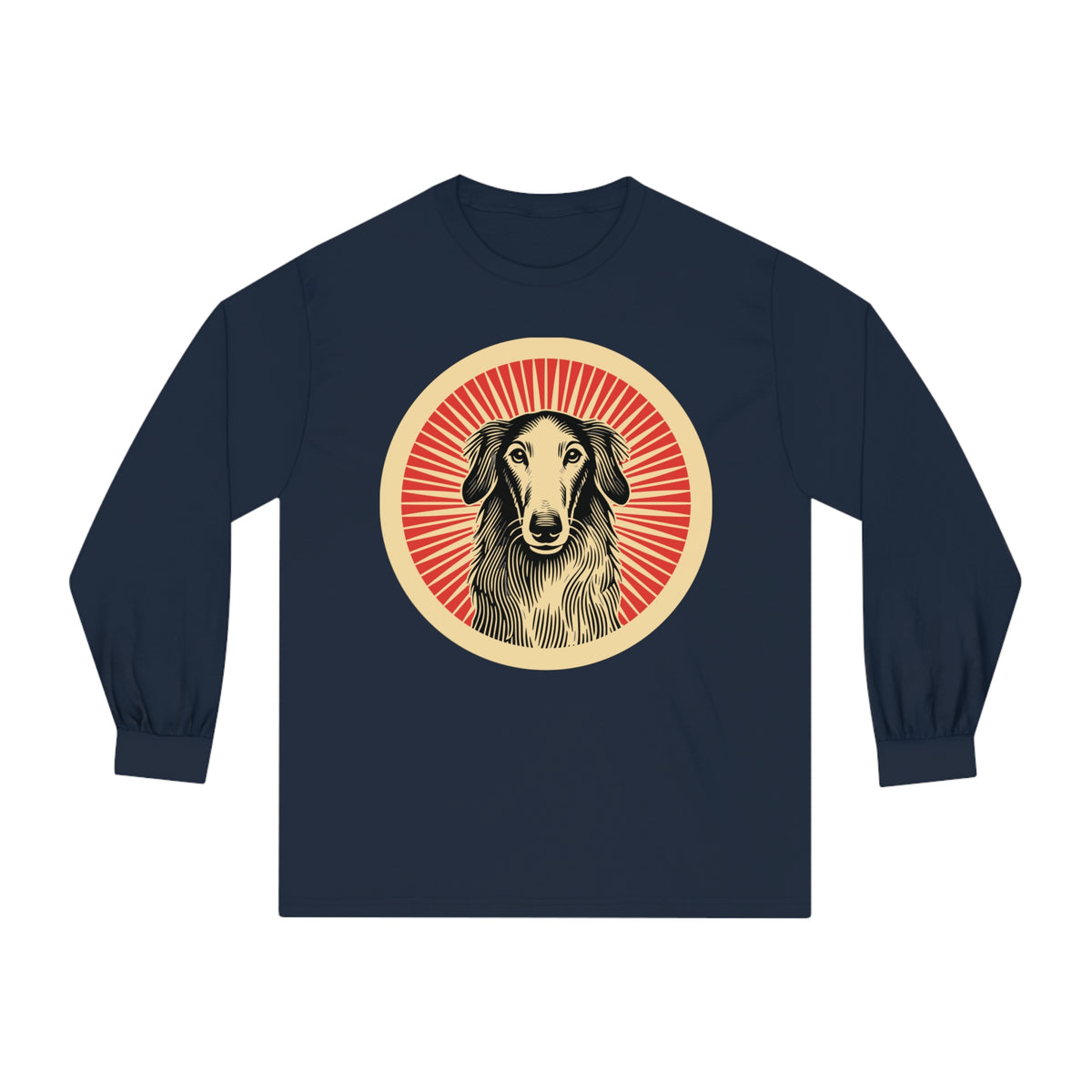 Borzoi Long Sleeve Tee — Navy
