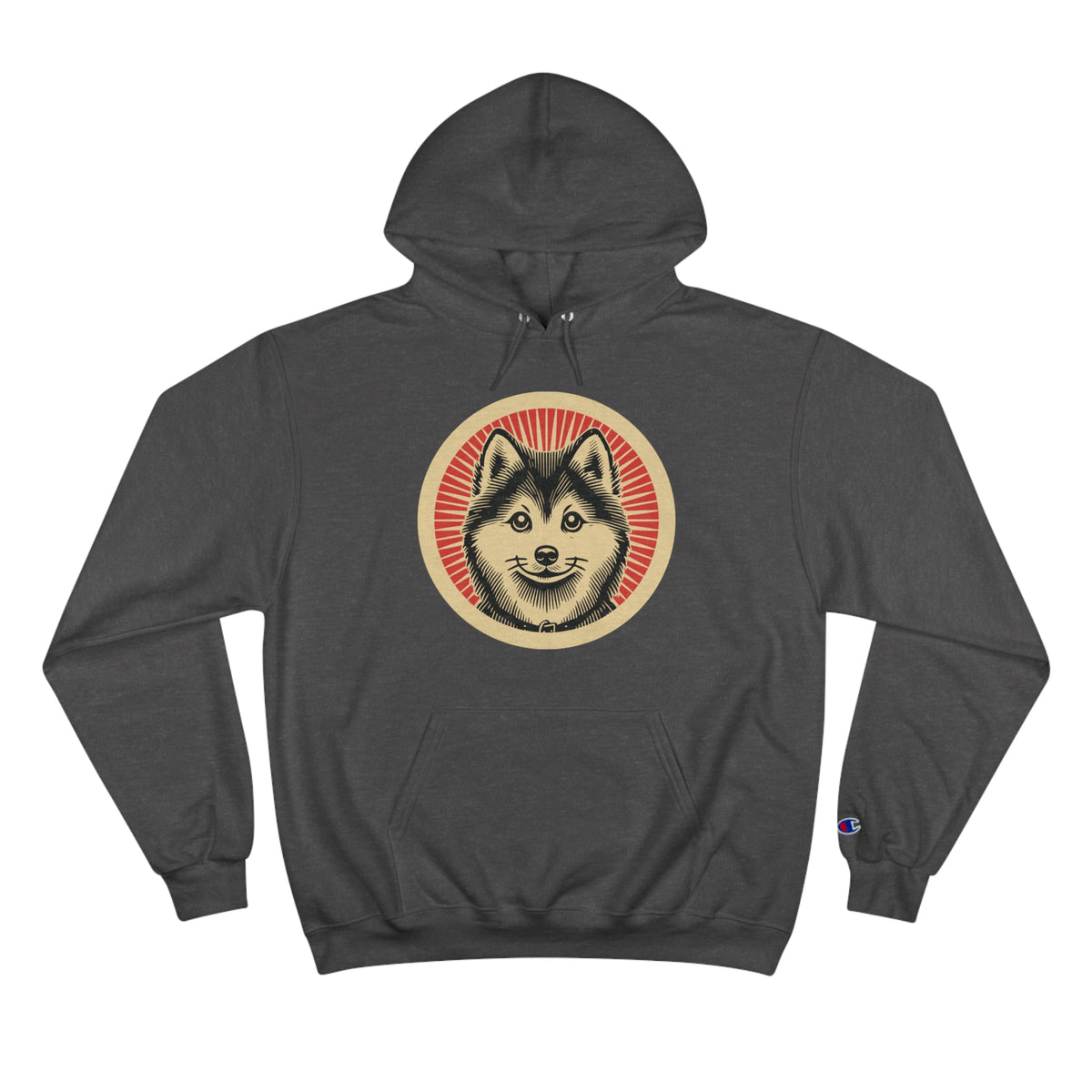 Pomsky Champion Hoodie — Charcoal Heather