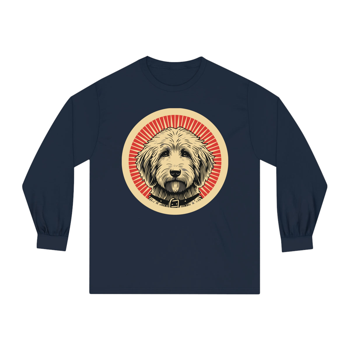 Goldendoodle Long Sleeve Tee — Navy