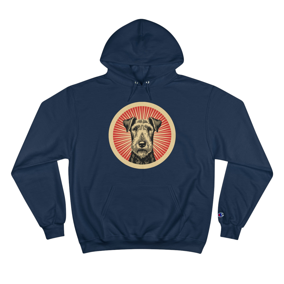 Airedale Terrier Champion Hoodie — Navy