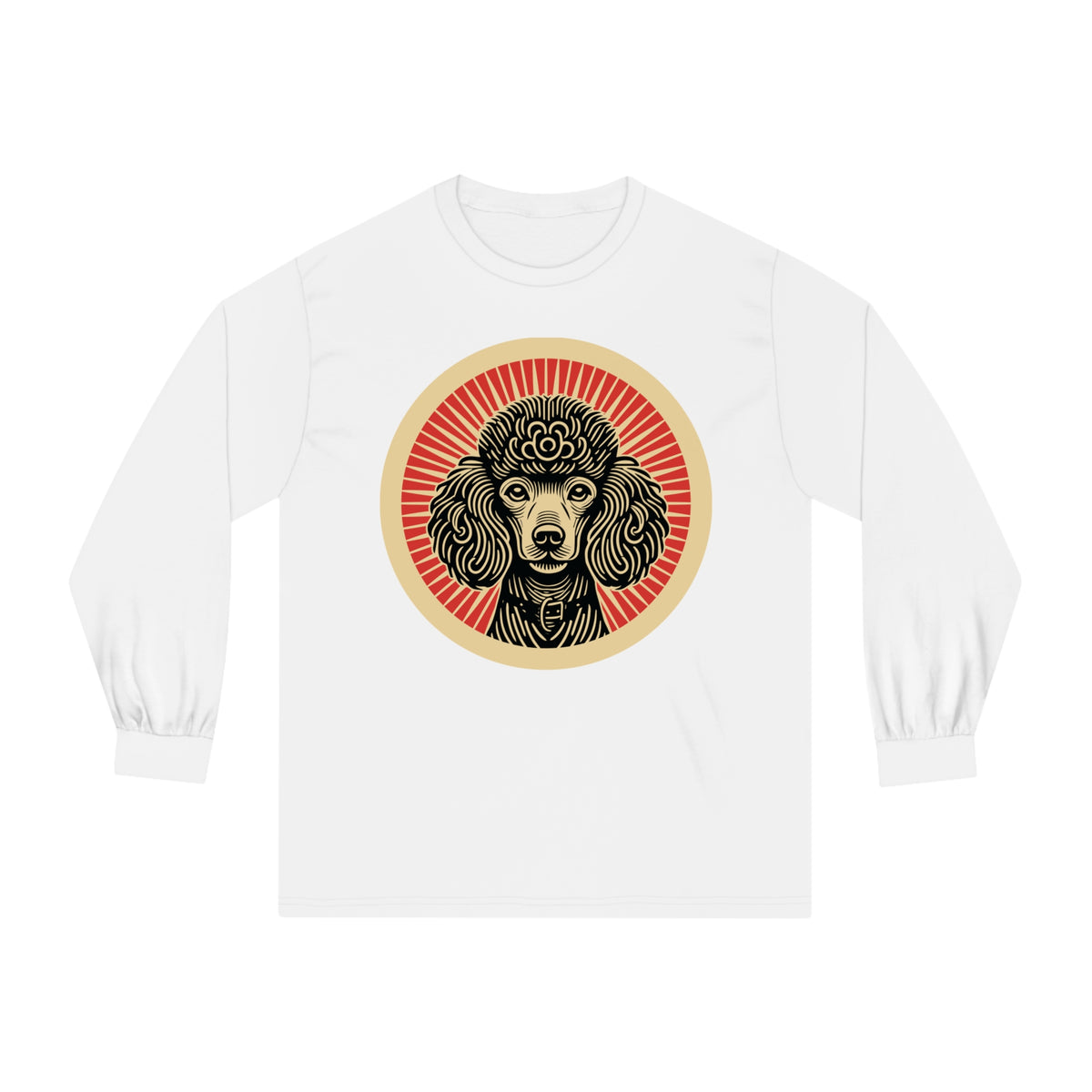 Poodle Long Sleeve Tee — White