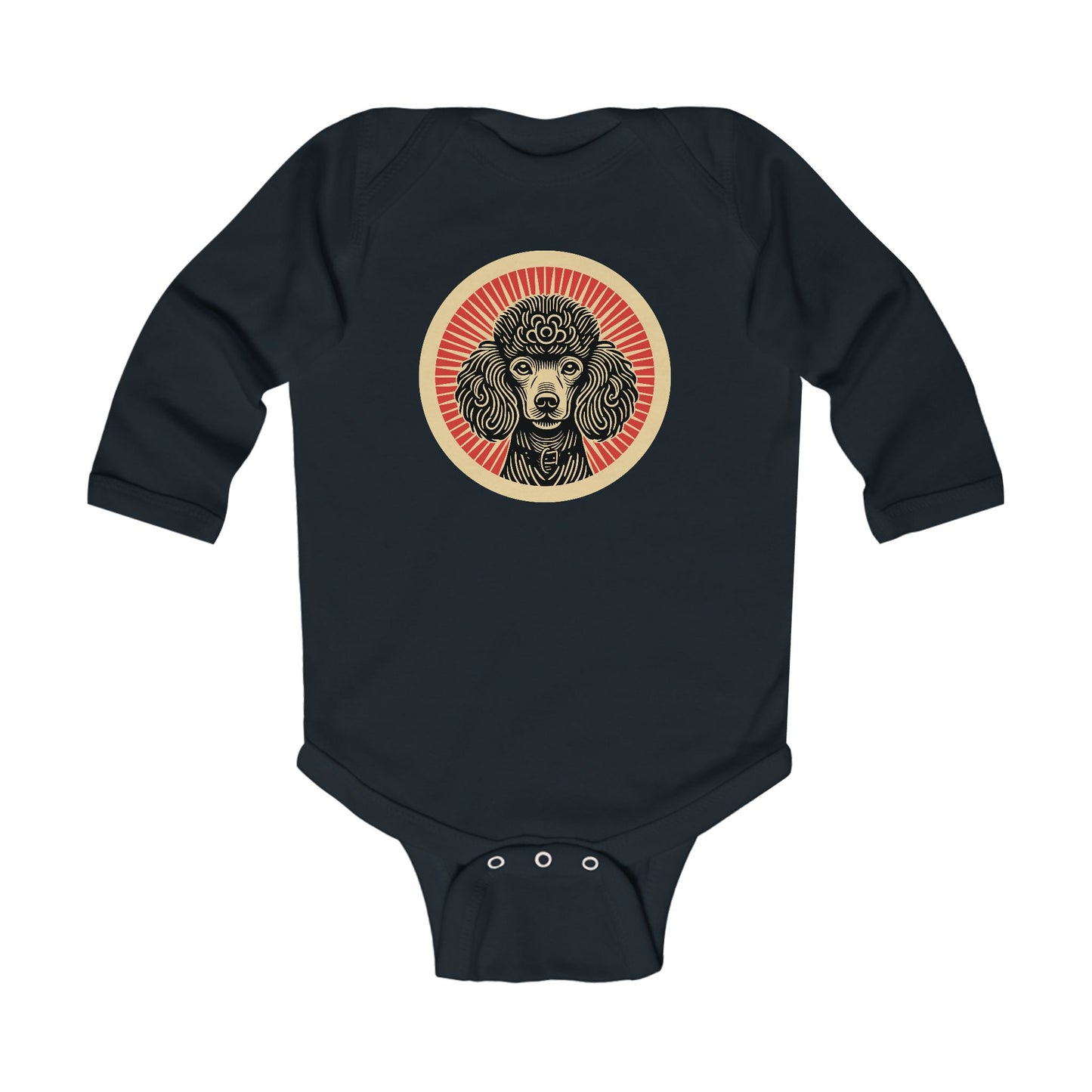 Poodle Long Sleeve Bodysuit for Infants