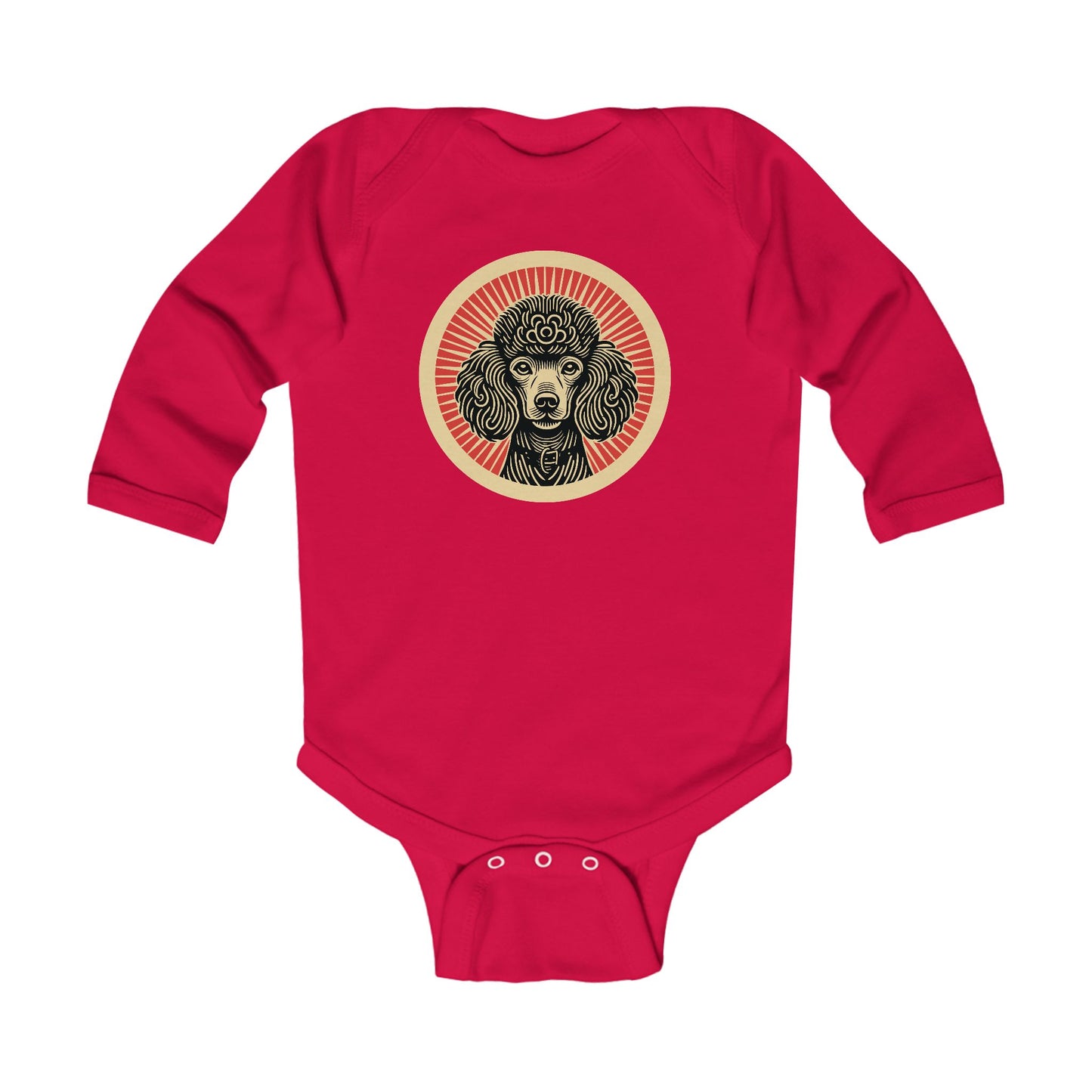 Poodle Long Sleeve Bodysuit for Infants