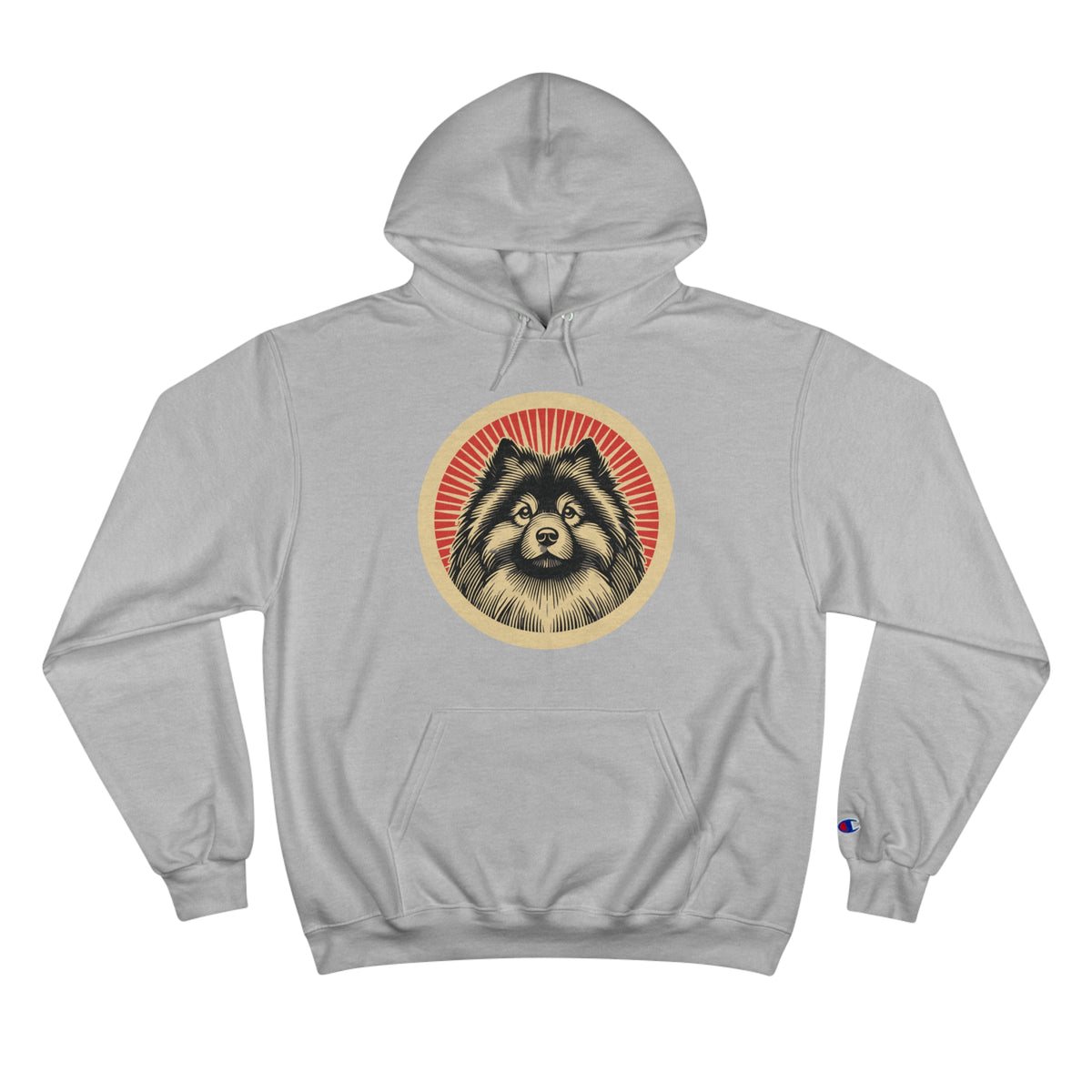 Keeshond Champion Hoodie — Light Steel