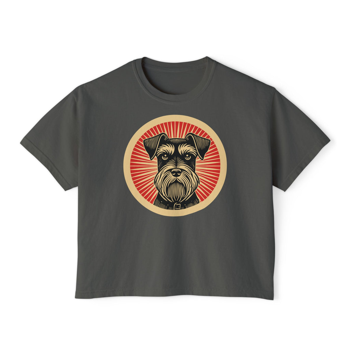 Miniature Schnauzer Boxy Tee — Pepper
