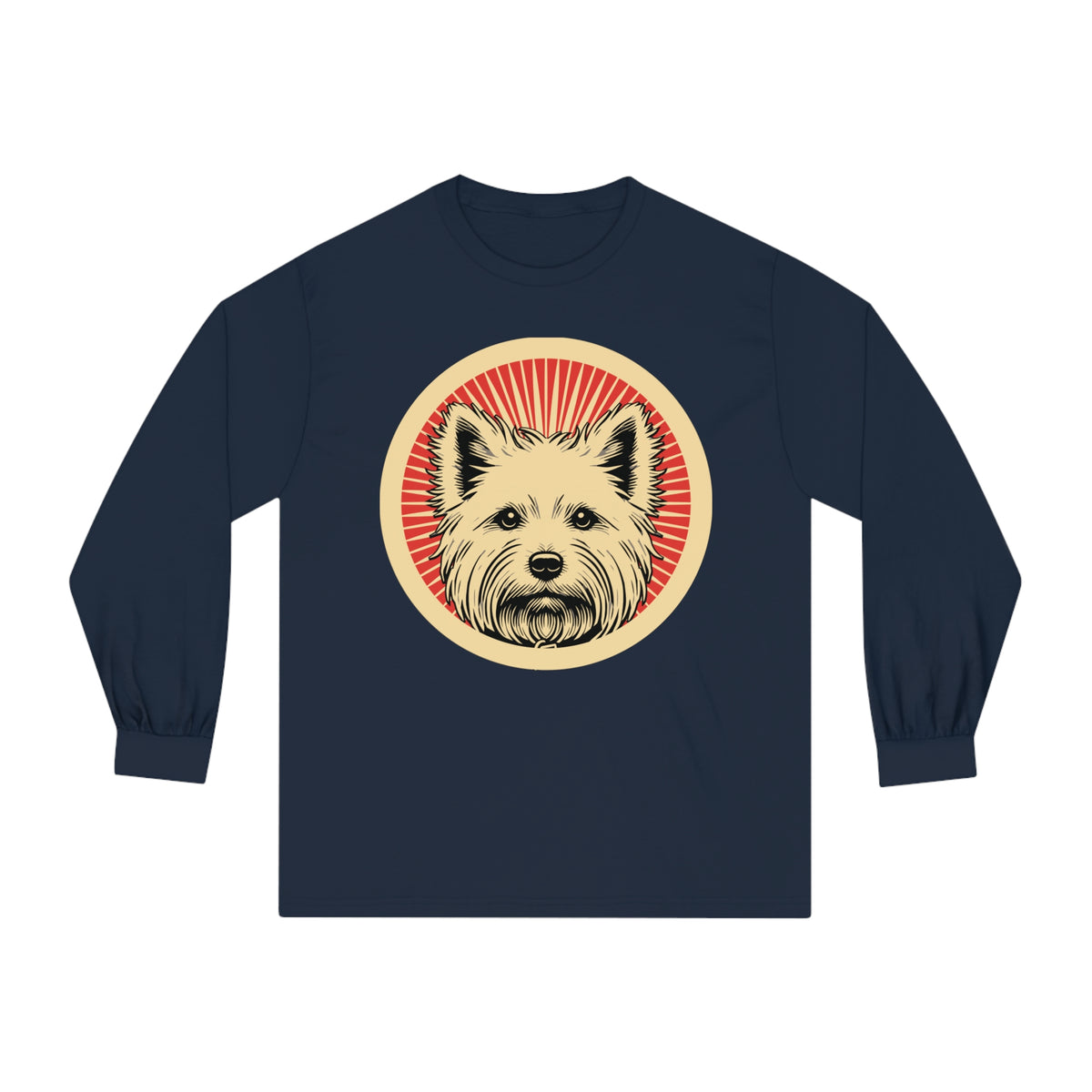 West Highland White Terrier Long Sleeve Tee — Navy