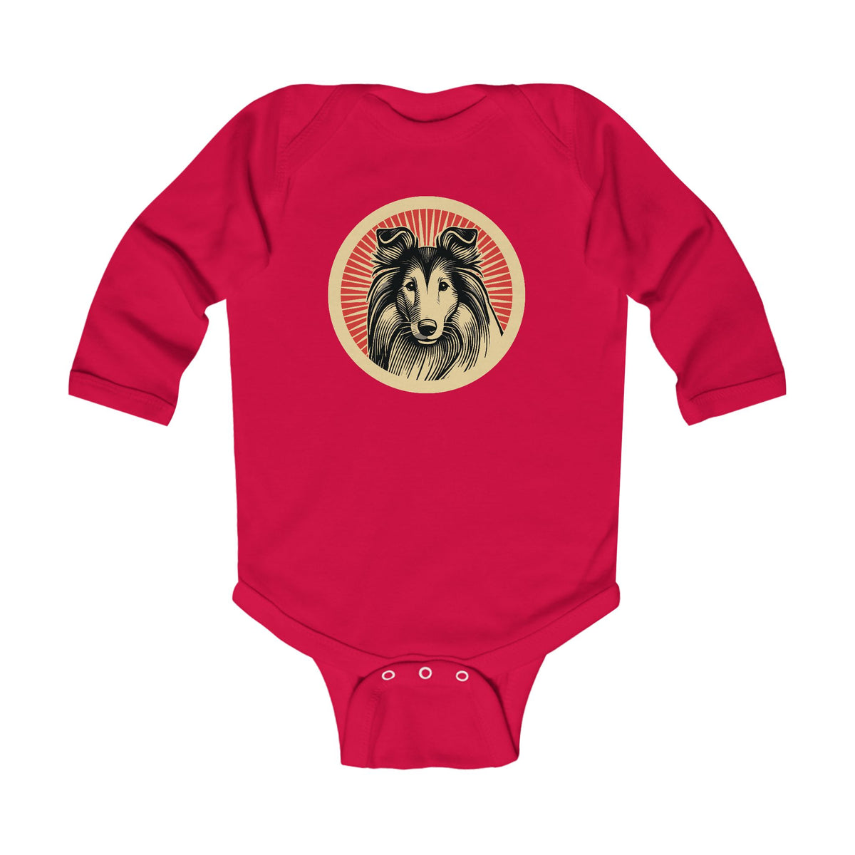 Collie Sleeved Bodysuit — Red