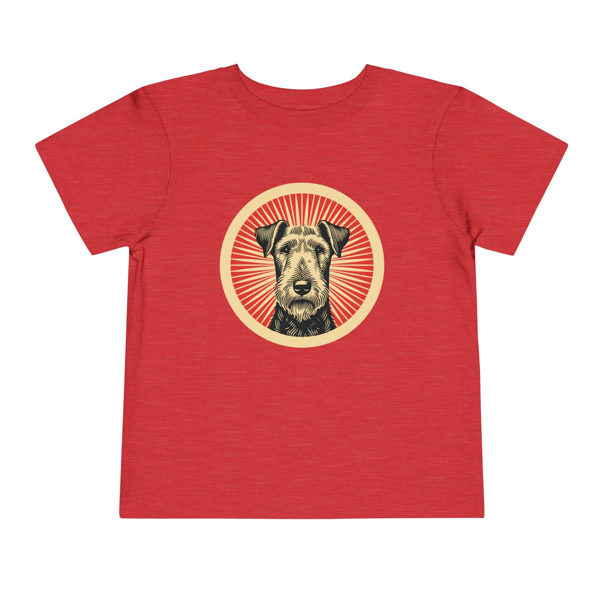Airedale Terrier Toddler Tee — Heather Red