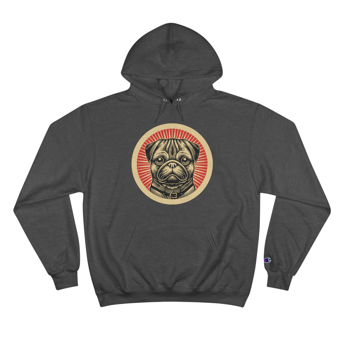 Pug Champion Hoodie — Charcoal Heather