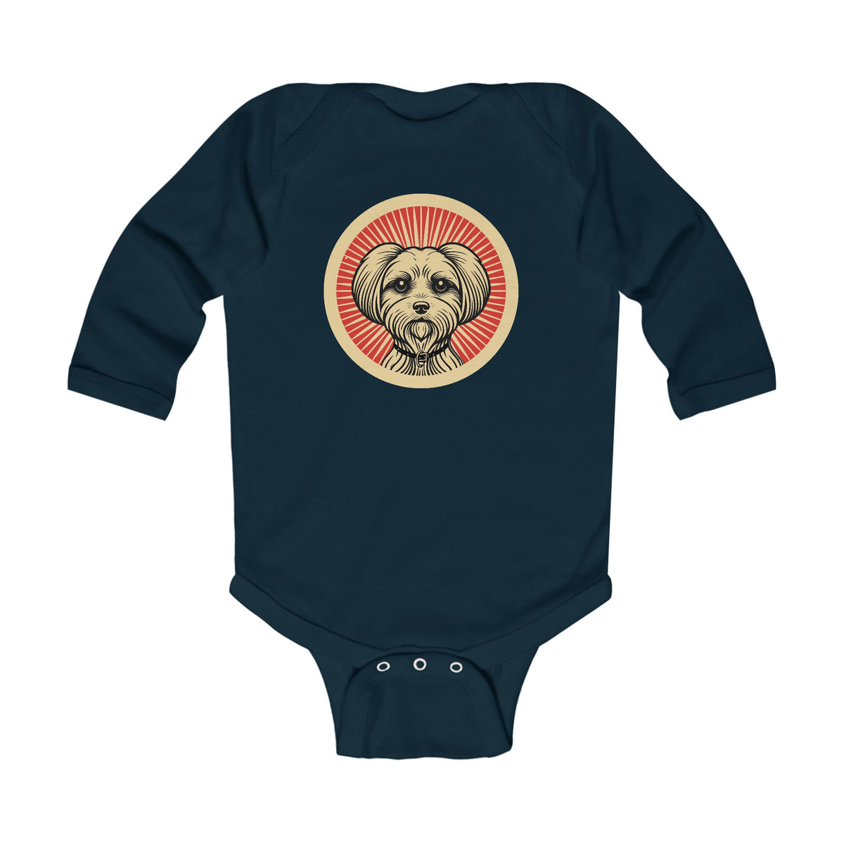 Maltese Sleeved Bodysuit — Navy