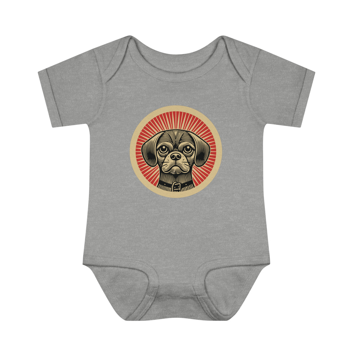 Puggle Baby Bodysuit — Heather