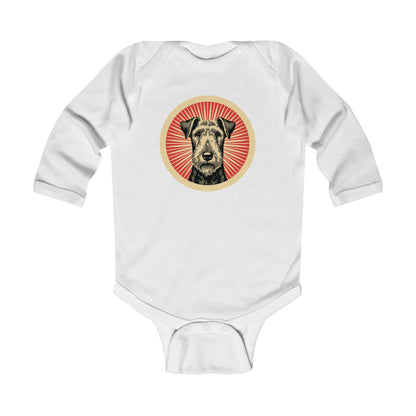 Airedale Terrier Long Sleeve Bodysuit for Infants